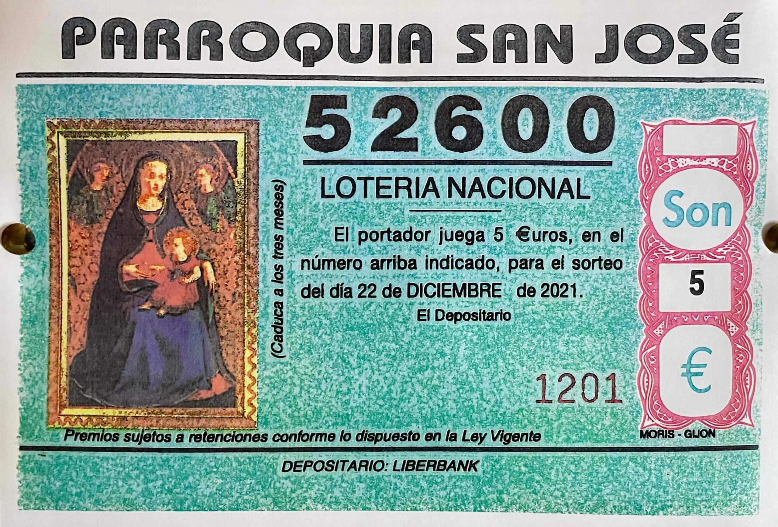 Disponible lotería de Navidad de la Parroquia